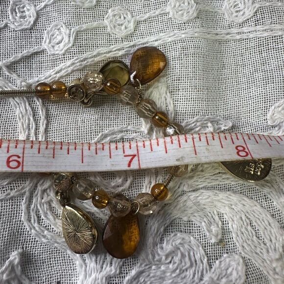 Lia Sophia Caramel Corn Mother of Pearl, Crystal, Gold Teardrop Stones Necklace - Picture 4 of 4